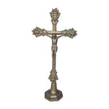 Antique Brass Altar Crucifix