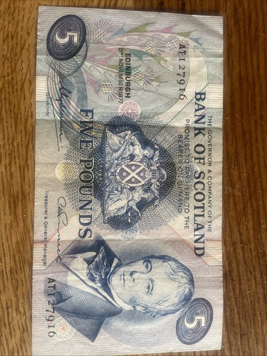 Bank scotland 5 - of, £5.00