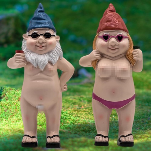 Funny gnome statues set 2 - statues,