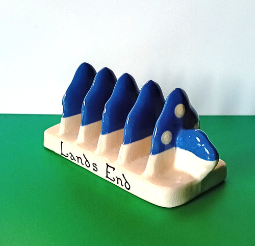 Toast rack blue - white, polka