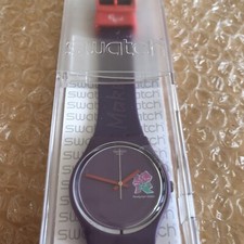 London 2012 Paralympic Gamesmaker Swatch Watch Purple In Box