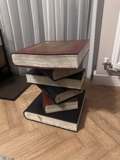 Solid Wood Book Stack Table