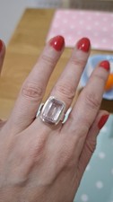 RARE! 100% Large Pink KUNZITE Crystal Gemstone 925 Sterling Silver Ring £175 RRP