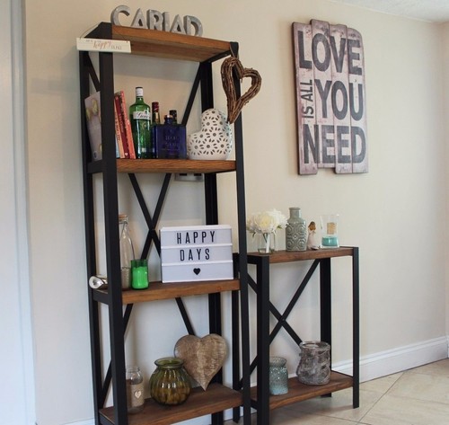 Industrial retro bookcase unit - bookcase,