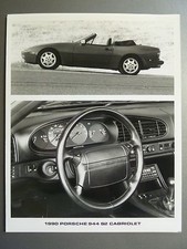 1990 Porsche 944 S2 Cabriolet B&W Press Photo PCNA Issued RARE!! Awesome L@@K