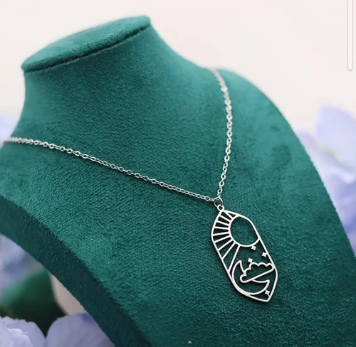 Sun moon and clouds necklace - sun,
