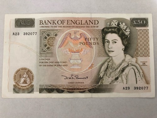 Old fifty pound note - old,