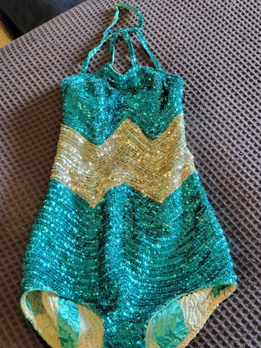 Antique teal and - and, sequin