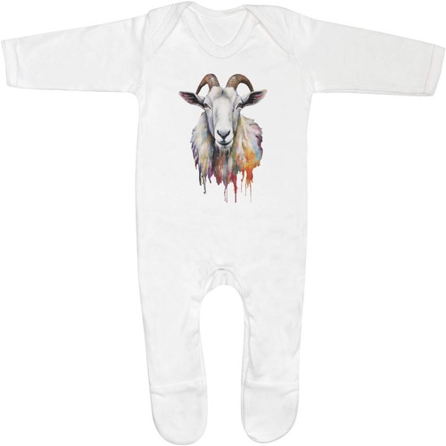 Goat portrait baby romper - 'goat,