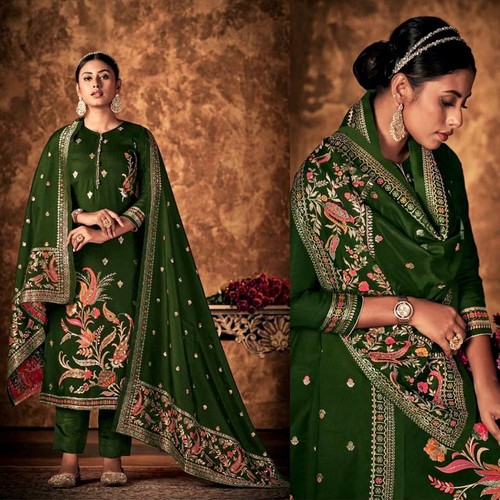Olivgreen banarasi meenakari - olivgreen,
