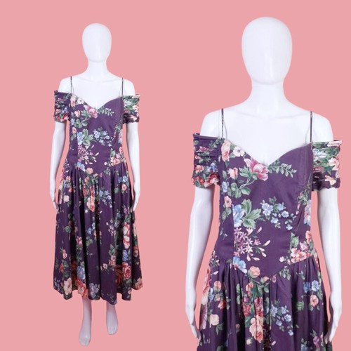 1980s karin stevens floral off - stevens,