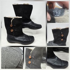 HOTTER HEAVEN LEATHER&SUEDE MID CALF FAUX FUR LINED WOMENS BOOTS UK 5.5 
