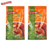 2X MR JOHNSONS WILDLIFE SQUIRREL FOOD HIGH QUALITY NUTS SEEDS FRUIT BERRY 900G