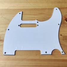 B-Stock Tele Telecaster Style Pickguard Scratchplate White 3 Ply Import Spec