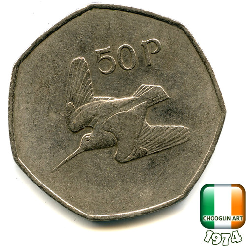 Irish 1974 fifty pence 50p - irish,