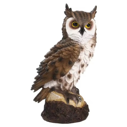 Resin owl statue - resin,