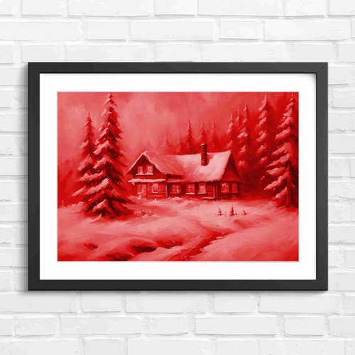 Cozy snowy log cabin - cozy,