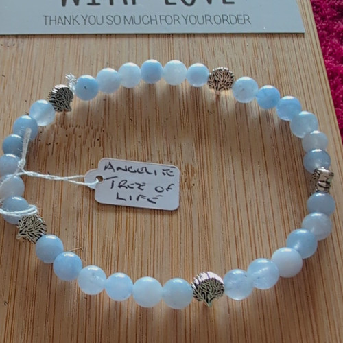 Blue angelite stone 8mm - 8mm, round