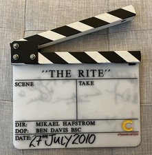 Anthony Hopkins and cast-signed The Rite Film clapperboard, with Propstore COA