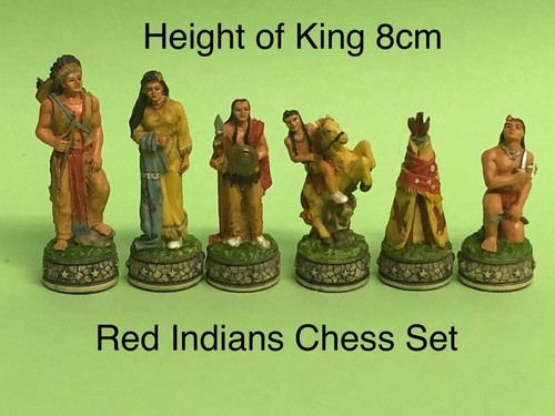 Red indians chess set latex - indians,