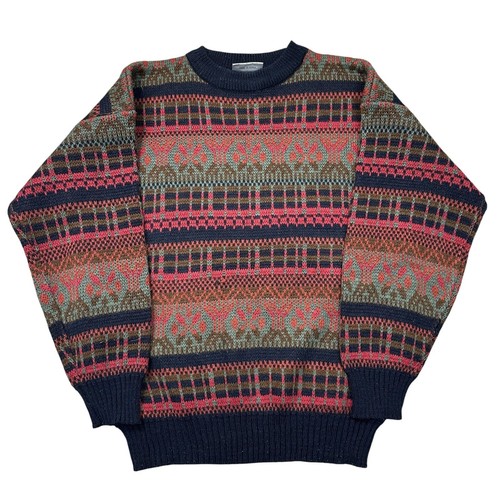 Vintage patterned knit jumper - vintage,