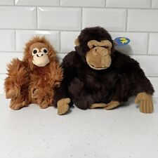 X2 Plush Animals Gorilla & Monkey From Monkey World And Cuddly Club Used