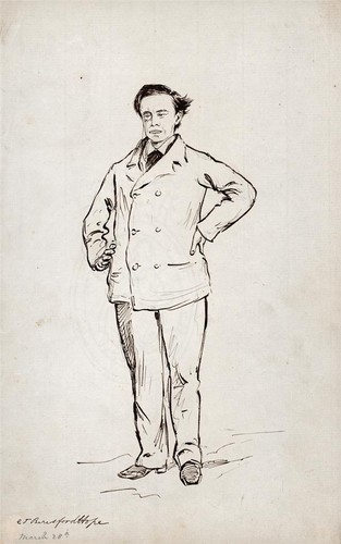 Antique pen ink drawing - pen,