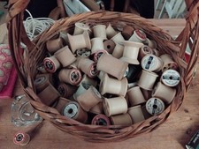 Empty Old Cotton Reels Wood And Plastic. Approx 261.