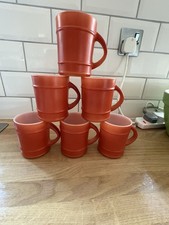 VTG Fire King Anchor Hocking Ranger Barrel Mug Orange USA Oven Proof USA