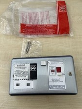 MK Albany Plus K6301BRC 13A 2-Gang DP Active RCD 30mA single Socket Stainless