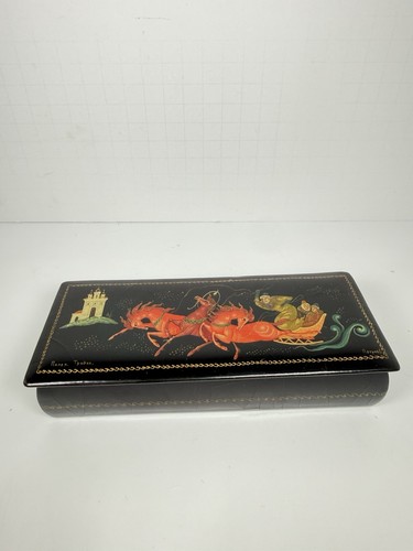 Vtg russian palekh lacquer box - vtg,
