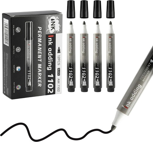 Black permanent marker pens - black,