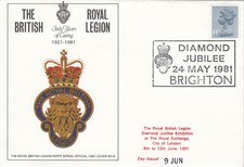 British Legion Poppy Appeal GB Cover 8 Brighton 1981 (64779)
