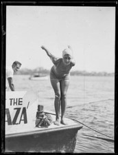 Swimmer Irene Rolfe diving