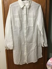 Maryan Mehlhorn Charmline White Cotton Coverup Shirt size 16 UK