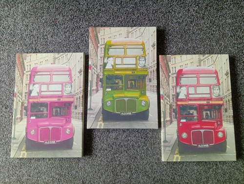 Retro london bus canvases - 3x,