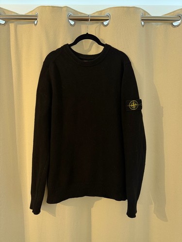 Stone island black wool - black, knit