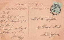 FAMILY HISTORY - POSTCARD - Mr THOMPSON - NOTTINGHAM BROAD STREET c1905