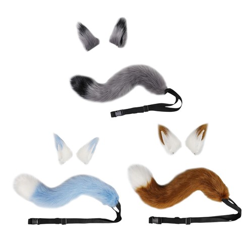 Faux wolf ears tail cosplay - ,