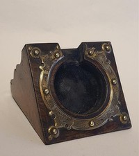 Victorian Mahogany & Brass Pocket Watch Desktop Stand