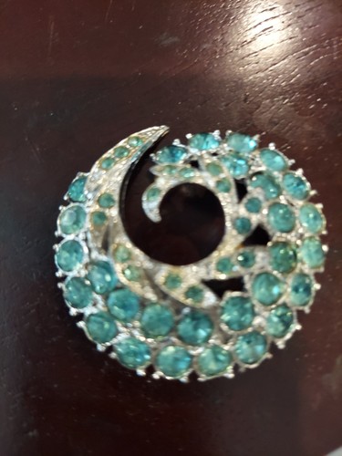 Blue aqua crescent moon - blue,