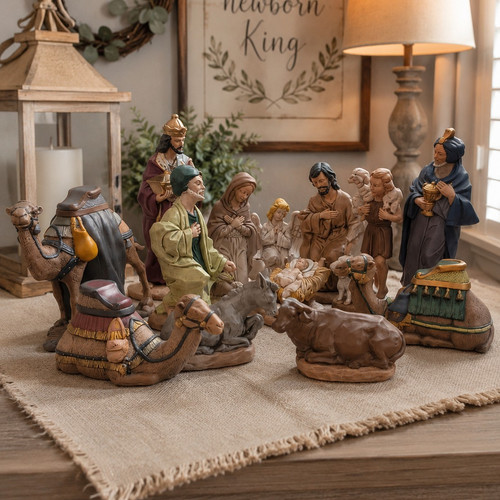 Vintage christmas nativity set - christmas,