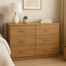 6 Drawer Chest of Drawers Oak