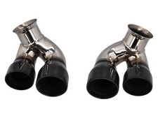 DESIGNTEK EXHAUST TAIL PIPES 4 TUBE DESIGN FOR PORSCHE 996 C2 / C4 BLACK CHROME 