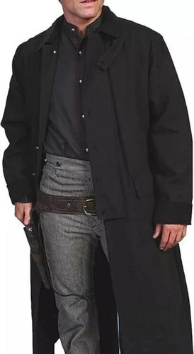 Mens black western - black, duster