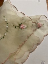 Pure Silk Vintage Handkerchief Embroidered