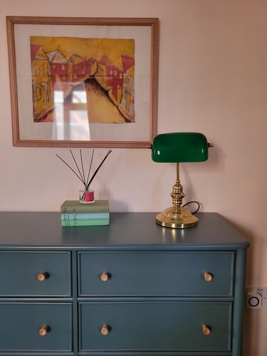 Gorgeous antique bankers - , lamp