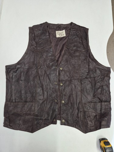 Vintage leather waistcoat - , 50"