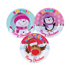 Kids Christmas Dinner Plate - Girls Names - 20cm - 8 inches - Childs Xmas Lunch
