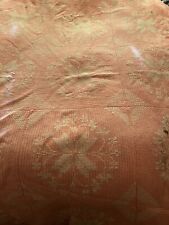 VINTAGE HAND KNITTED HANDMADE PINK  EIDERDOWN QUILT PATCHWORK BED THROW